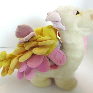 Yellow Pink Be More Dragon Hasbro 1987 Vintage Stuffed Toy Plush Stuffie Surprise Tail Collectible