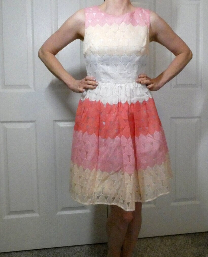 betsy johnson pink dress Betsey Johnson Pink Floral Dress Size 4 New Rare Long