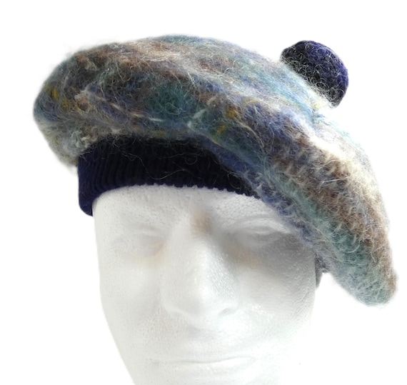Vintage Glentarff Mohair Blend Tam o Shanter Made in Scotland Scottish Neutral Vintage Glentarff Mohair Blend Tam O Shanter Made in  main image 2