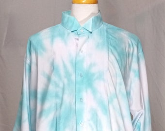 Men's 2XL 36-37 Hand Tie Dye Tuxedo Shirt