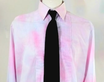 Men' L 34-35 Hand Tie Dye Tuxedo Shirt