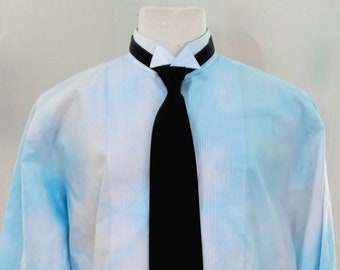 Men's XL 36-37 Hand Tie Dye Tuxedo Shirt