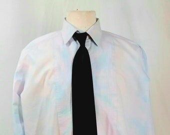 Men's L 34-35 Hand Tie Dye Tuxedo Shirt