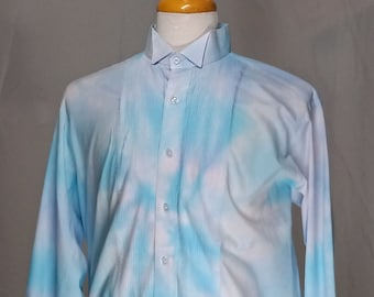 Men's XL 36-37 Hand Tie Dye Tuxedo Shirt