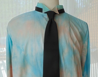 Men's XXL 32-33 Hand Tie Dye Tuxedo Shirt