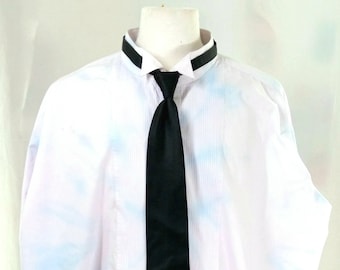 Men's 4XL 38-39 Big and Tall Hand Tie Dye Tuxedo Shirt