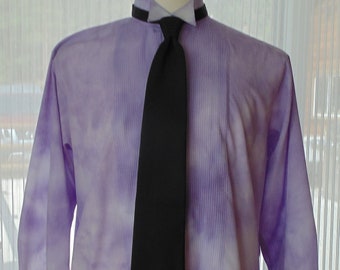 Men's L 32-33 Hand Tie Dye Tuxedo Shirt