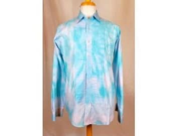 Men's  M 36-37 Hand Tie Dye Tuxedo Shirt