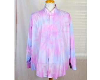 Men's XL  18 1/2 Neck 34-35 Hand Tie Dye Tuxedo Shirt