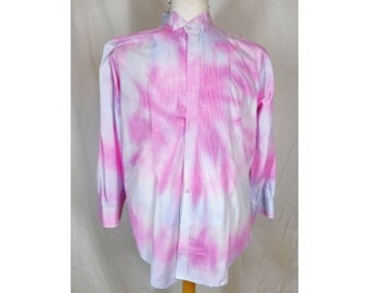 Men's L 34-35 Hand Tie Dye Tuxedo Shirt