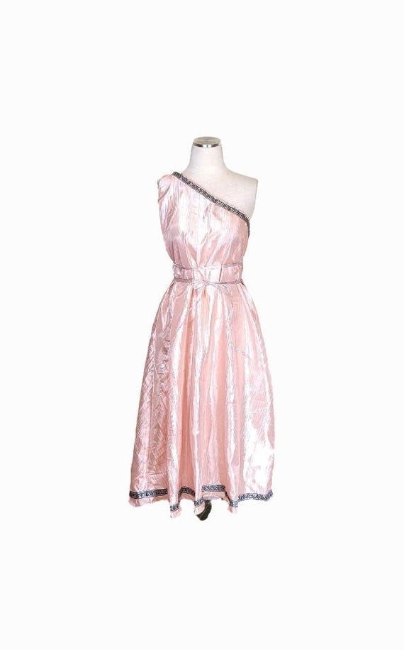 pink toga dress Women's S-M Greek Goddess Toga Dress in Light Pink