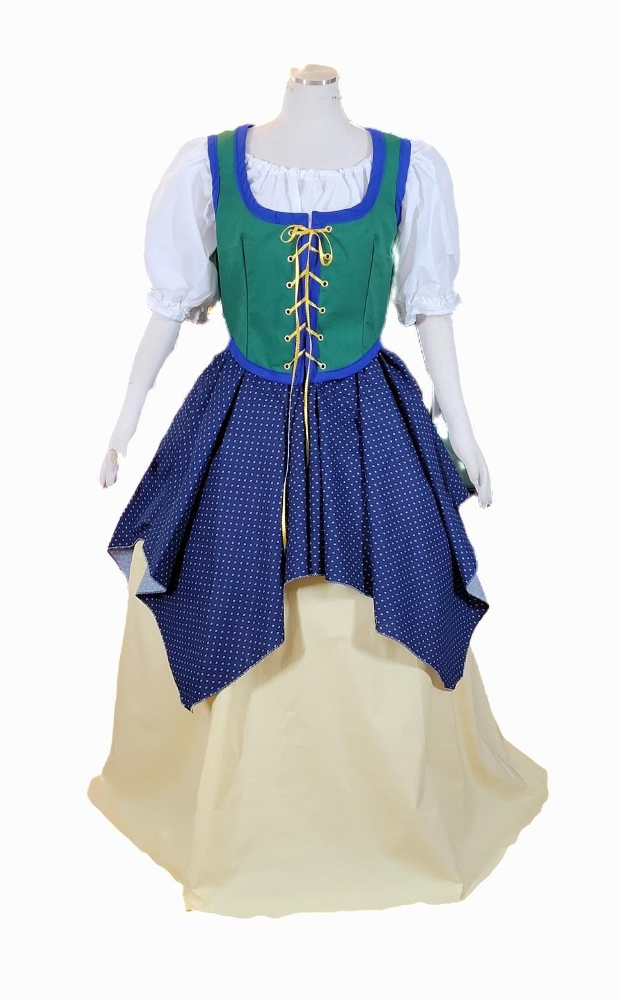Yellow Renaissance Dresses Women's L Renaissance Costume in Yellow and Shades of Blue - Etsy