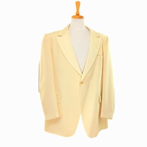Vintage jas heren 50XL volledig vintage kostuum in geel polyester