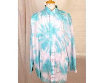 Heren 2XL 36-37 handgebonden tie-dye smokingoverhemd