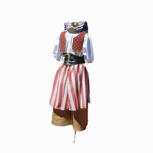 Girls 8-10 Teen Red and black Pirate