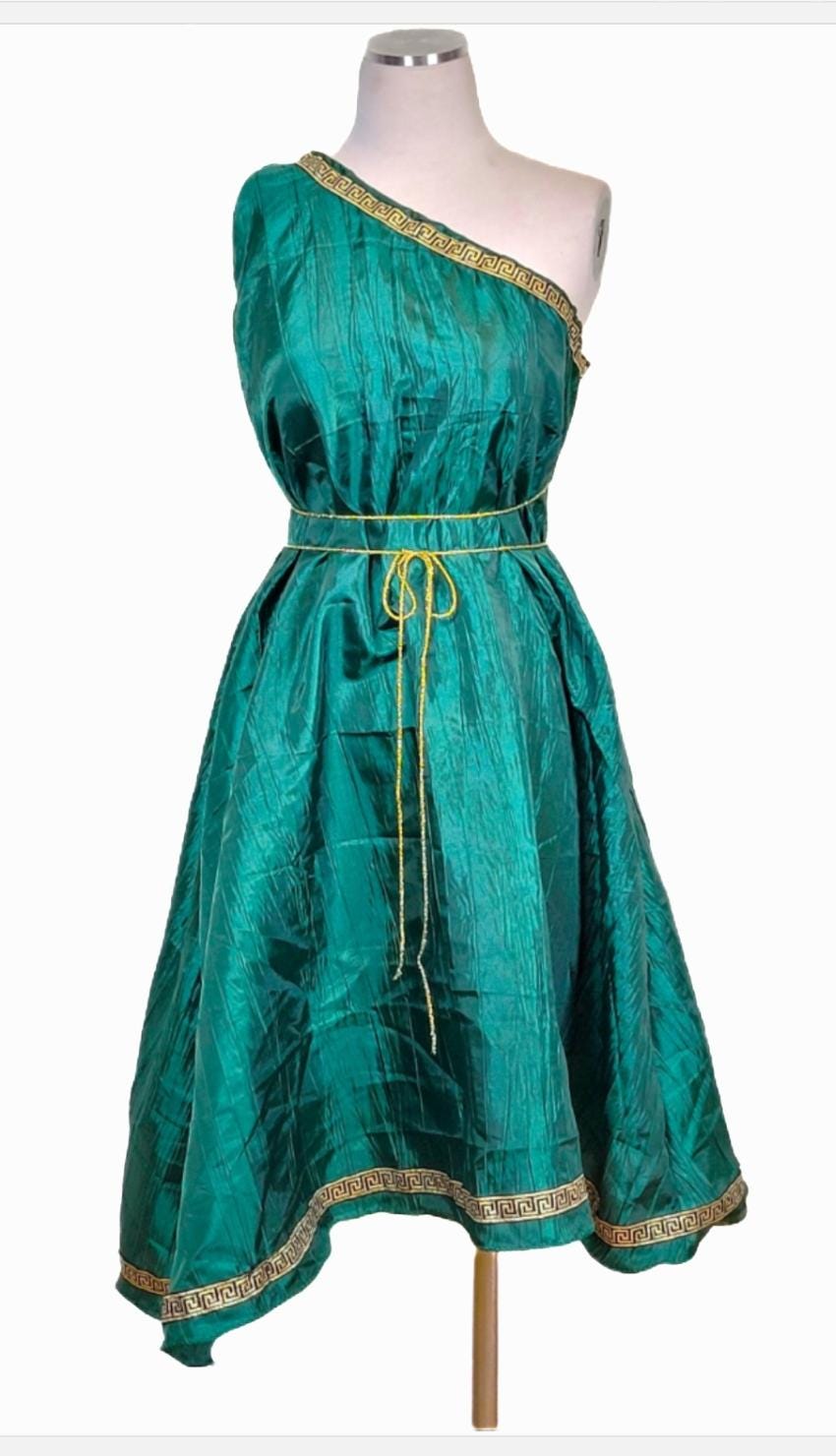 green emerald velvet dress Iris Draped Toga Dress Yellow / Mul / M main image 0