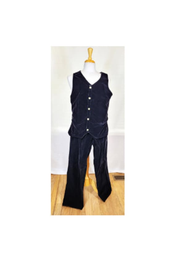 Adult Large Black Velvet pants and vest