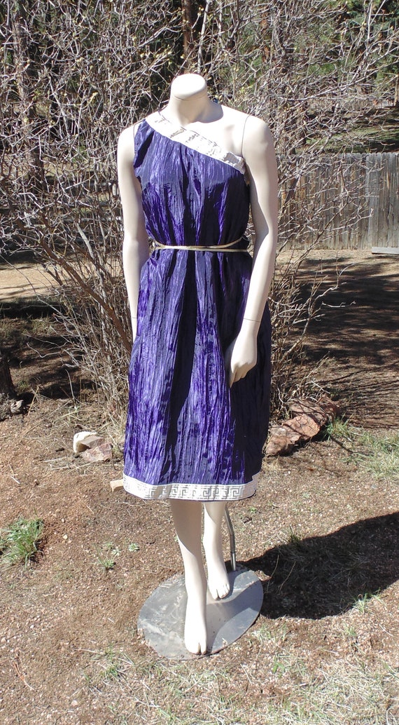 purple toga dress