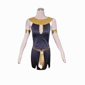 slim fit dress slacks 1920s Egyptian Gold and Black Strappy Gown