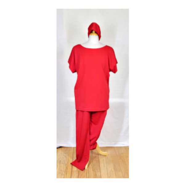 Adult 3 Piece Red Doctor Surgeon Scrub Costume