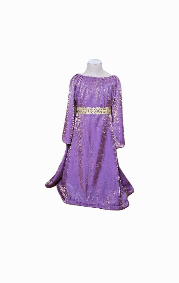 Girls 6-8 Purple and Gold Shimmering Princess