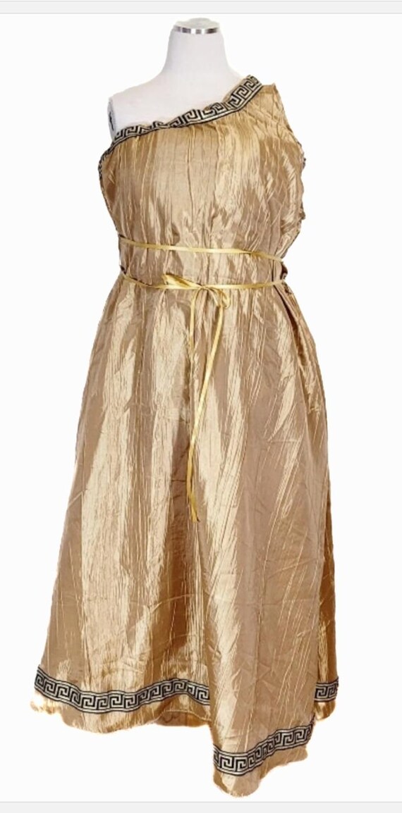 gold toga dress Women's L-XL Greek Goddess Toga Dress in Gold