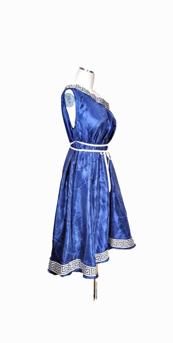 blue toga dress Gisella Toga Ruched Maxi Dress