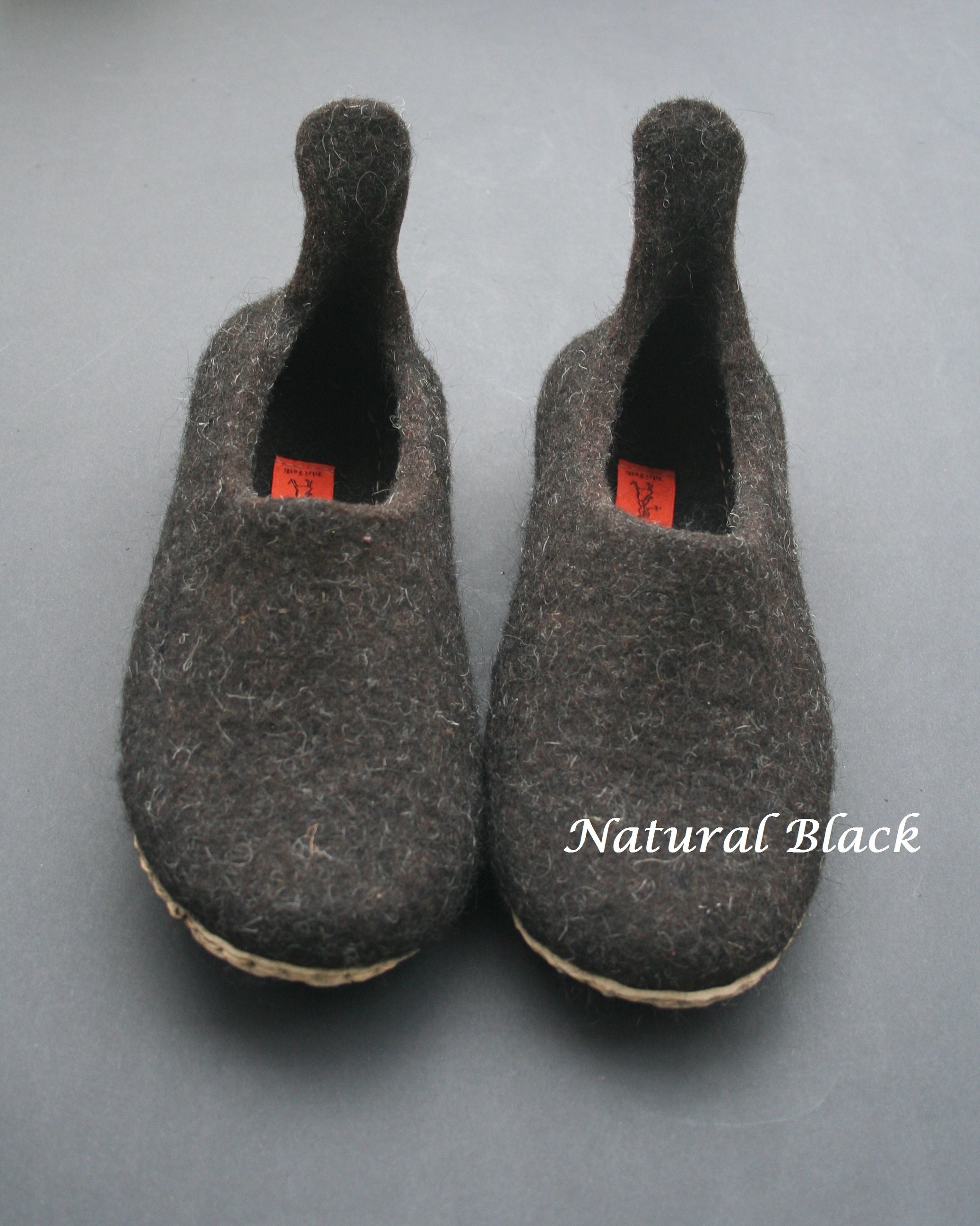 shoe slippers for men on Slip On Slippers Men Wool Home Closed Back Shoes Felt Clogs Etsy