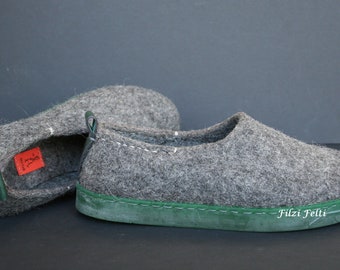 Gray low top soft wool loafers woman