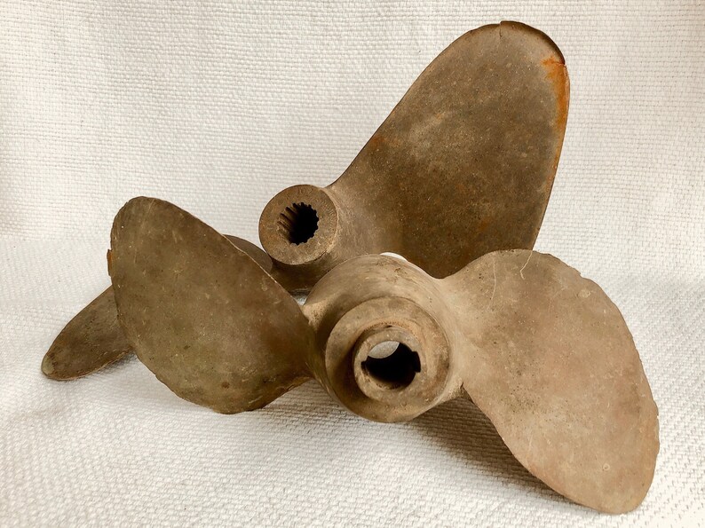 Maritime Display Decor Vintage Industrial Authentic Boat Propeller Set Nautical Distressed