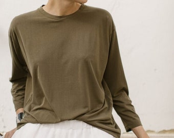 Khaki green modal oversized minimalistic longsleeve VERY