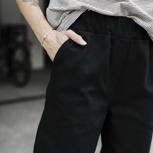 High waisted black jeans trousers cotton pants HI COMFY image 4