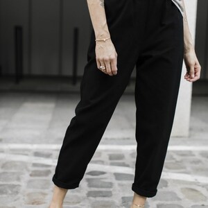 High waisted black jeans trousers cotton pants HI COMFY image 3