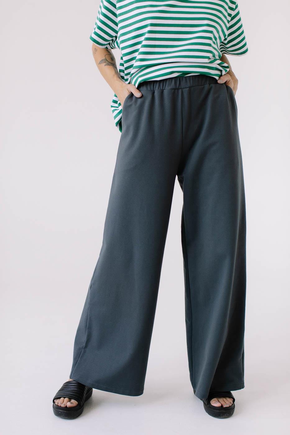 Dark Gray Cotton Oversized Flared Wide Leg Tracksuit Pants Dark Gray Cotton Oversized Flared Wide Leg Tracksuit Pants
