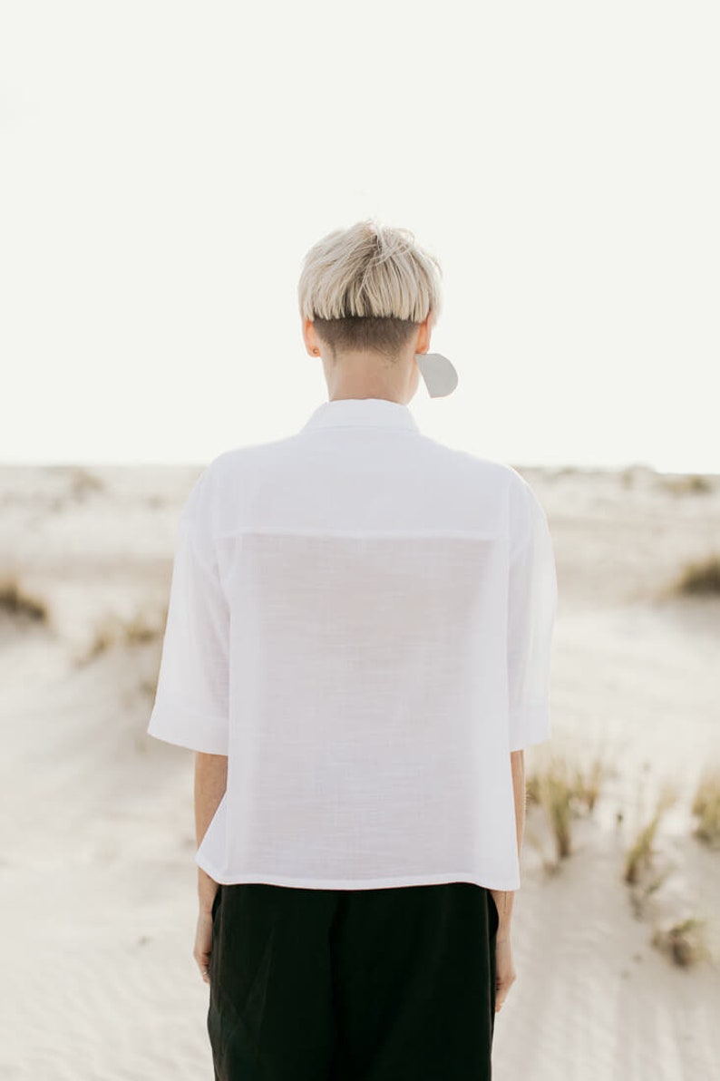 GOYA white crop shirt