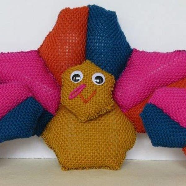 Turkey Stuffed Toy and Throw Pillow --- Hexagon Pin Loom Weaving Pattern