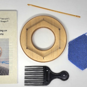 Original TURTLE Loom™ XF &quot;extra fine sett&quot; - Hexagon Pin Loom, About 4&quot; Weaving Size, for Finer Fingering/Sock Yarns