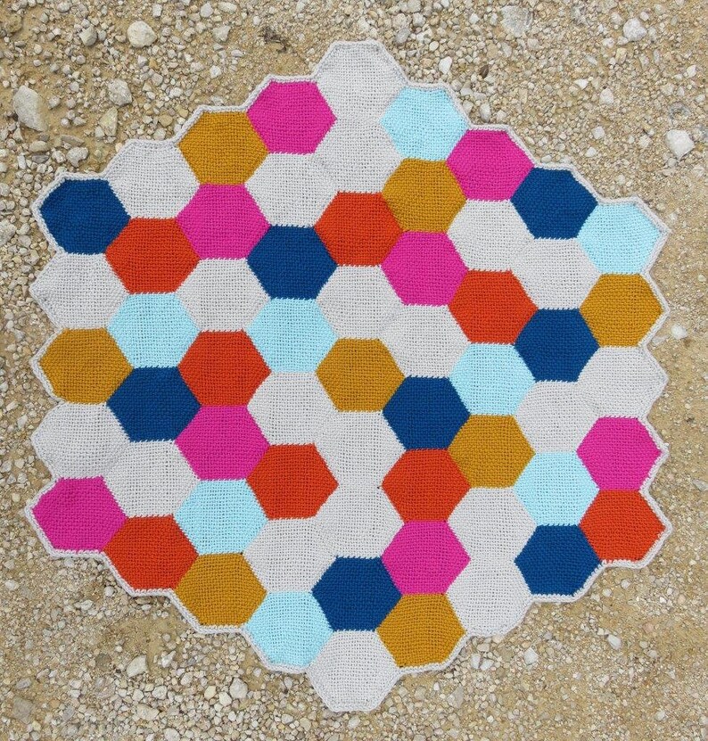 Hexagons Blanket Hexagon Pin Loom Weaving Pattern Etsy