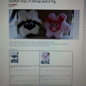 Stuffed Toys A Sheep and a Pig Hexagon Pin Loom Weaving Pattern image 4