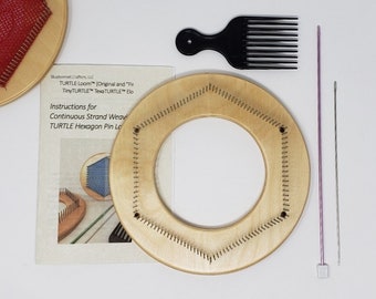 TexaTURTLE™ Hexagon Pin-Loom Kit - 6" F - for Fingering/Sock Weight Yarn