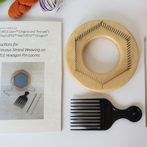 Original TURTLE Loom™ &quot;fine sett&quot; - Hexagon Pin-Loom, About 4&quot; Weaving Size, for Fingering/Sock Yarns (Gen 2)