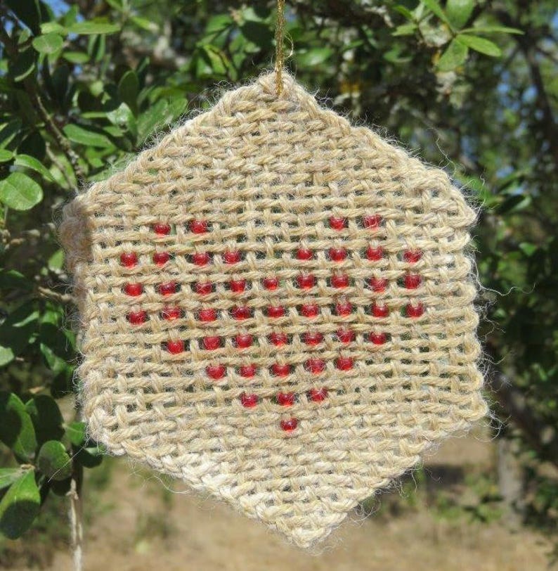 Beaded Heart Hexagon Pin Loom Weaving Pattern image 5