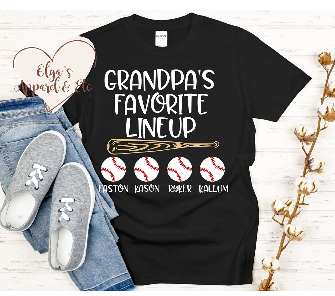 Grandpa's Favorite Lineup Baseball Shirt/baseball Etsy