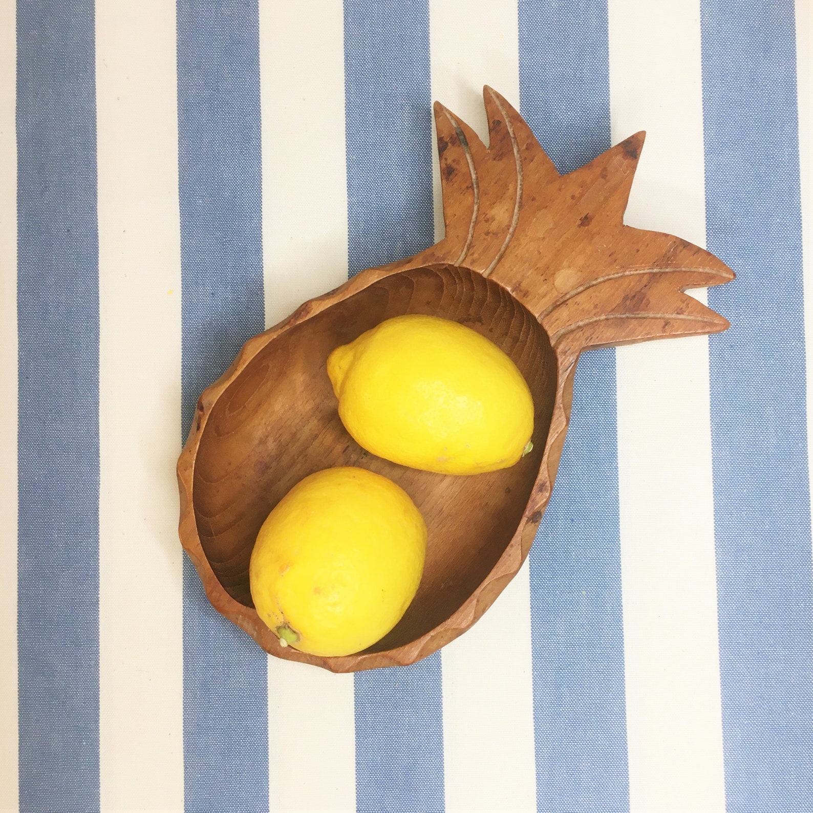 Vintage carved wood pineapple tray bowl wooden dish Fruit Etsy