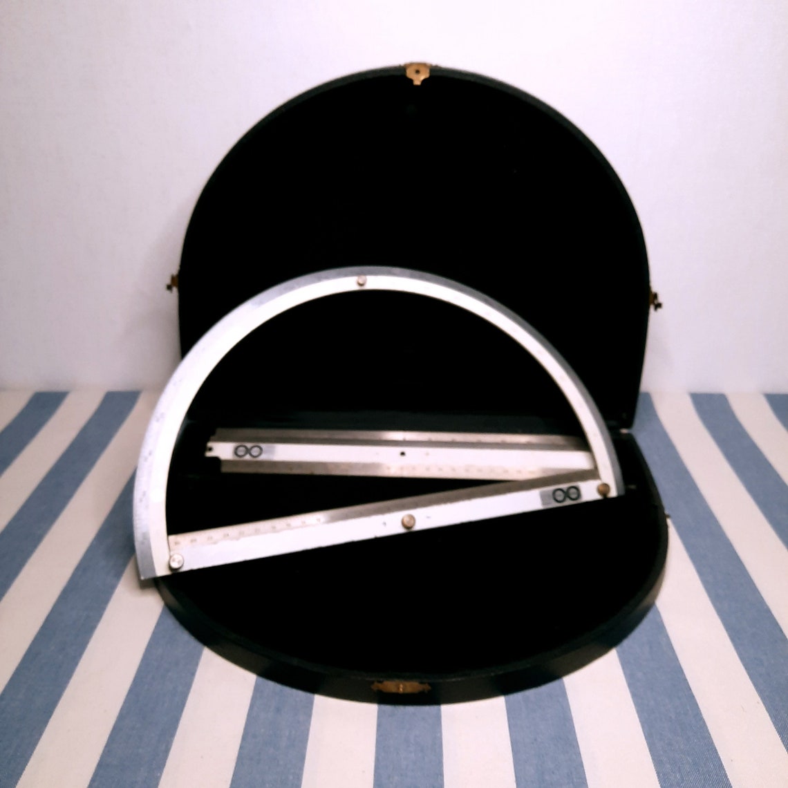 Vintage French Protractor set in original case Measuring Etsy