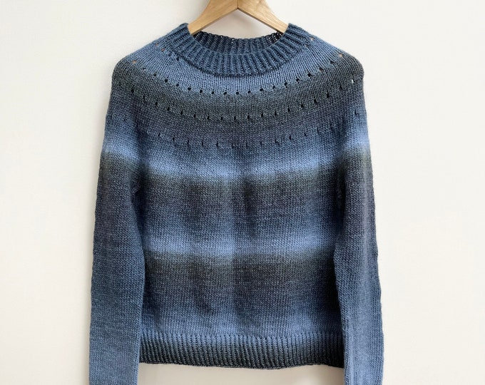 M izmērs - Pelēki zils džemperis - Gatava sūtīšanai