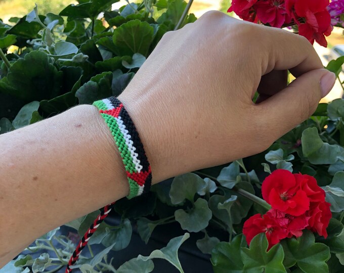 Palestinian flag friendship bracelet Handmade Friendship Bracelet Braided friend band Stackable bracelet Friendship Palestine bracelet