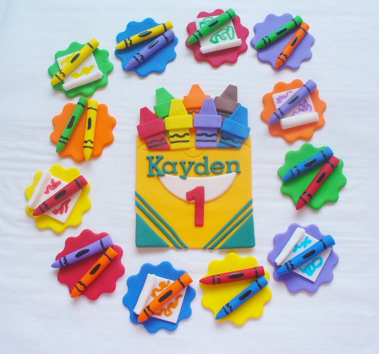CRAYONs Crayola Art Theme Edible Fondant Cake Cupcake Topper Etsy