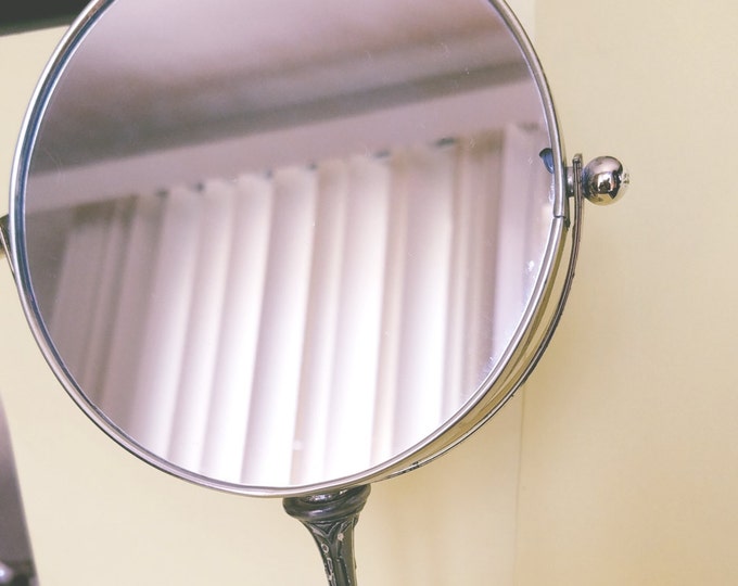 Antique Vanity Swivel Mirror With Pedestal 1940's Jeweled Etsy