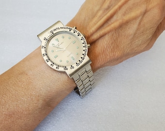 Vintage Men's Fondini Submariner Style Watch: Stainless Steel, New Battery